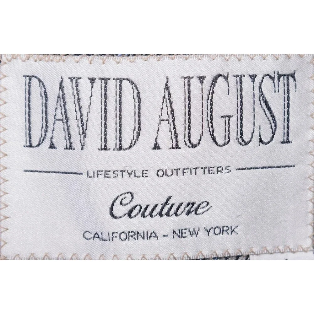 DAVID AUGUST Couture Blazer Men's 38XS Houndstooth Plaid Surgeon's Cuffs Jacket